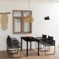 vidaXL Juego de comedor para jardín 5 piezas negro