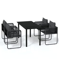 vidaXL Juego de comedor para jardín 5 piezas negro