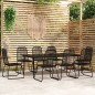vidaXL Juego de comedor para jardín 9 piezas negro vidaXL Juego de comedor para jardín 9 piezas negro