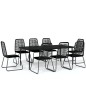 vidaXL Juego de comedor para jardín 9 piezas negro vidaXL Juego de comedor para jardín 9 piezas negro