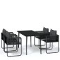 vidaXL Juego de comedor para jardín 5 piezas negro vidaXL Juego de comedor para jardín 5 piezas negro