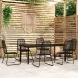 vidaXL Juego de comedor para jardín 7 piezas negro vidaXL Juego de comedor para jardín 7 piezas negro