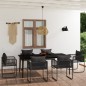 vidaXL Juego de comedor para jardín 7 piezas negro vidaXL Juego de comedor para jardín 7 piezas negro