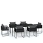 vidaXL Juego de comedor para jardín 7 piezas negro vidaXL Juego de comedor para jardín 7 piezas negro
