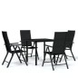 vidaXL Juego de comedor de jardín 5 piezas negro vidaXL Juego de comedor de jardín 5 piezas negro