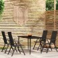 vidaXL Juego de comedor para jardín 5 piezas negro