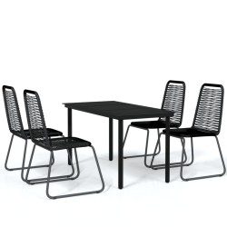 vidaXL Juego de comedor para jardín 5 piezas negro