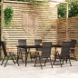 vidaXL Juego de comedor para jardín 7 piezas negro