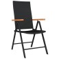 vidaXL Juego de comedor para jardín 7 piezas negro