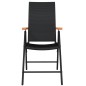 vidaXL Juego de comedor para jardín 7 piezas negro