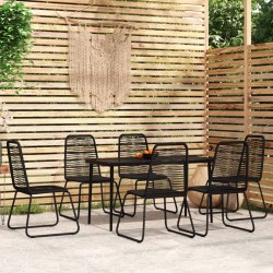 vidaXL Juego de comedor para jardín 7 piezas negro