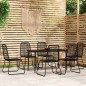 vidaXL Juego de comedor para jardín 7 piezas negro vidaXL Juego de comedor para jardín 7 piezas negro