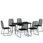 vidaXL Juego de comedor para jardín 7 piezas negro vidaXL Juego de comedor para jardín 7 piezas negro
