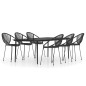 vidaXL Juego de comedor de jardín 7 piezas negro vidaXL Juego de comedor de jardín 7 piezas negro