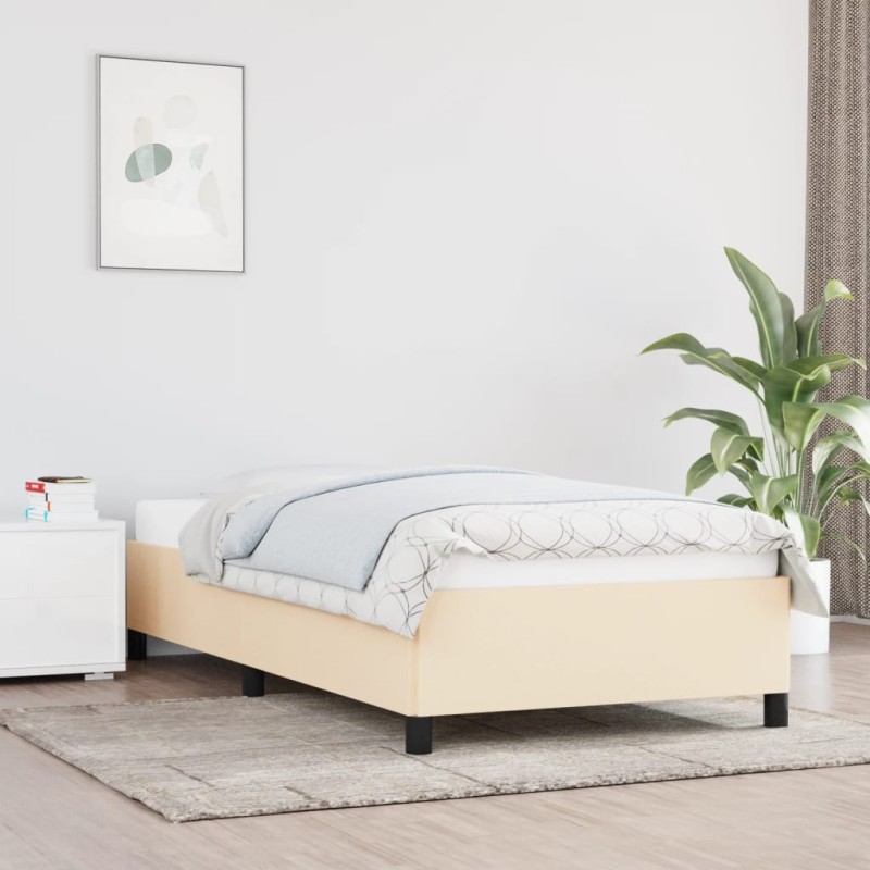 vidaXL Estructura de cama de tela color crema 80x200 cm vidaXL Estructura de cama de tela color crema 80x200 cm