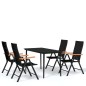 vidaXL Juego de comedor para jardín 5 piezas negro vidaXL Juego de comedor para jardín 5 piezas negro