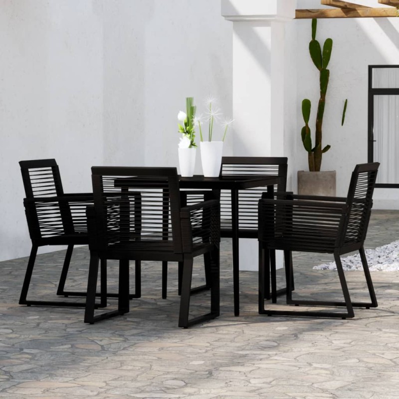 vidaXL Juego de comedor de jardín 5 piezas negro