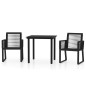 vidaXL Juego de comedor para jardín 3 piezas negro vidaXL Juego de comedor para jardín 3 piezas negro