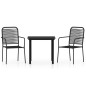 vidaXL Juego de comedor para jardín 3 piezas negro vidaXL Juego de comedor para jardín 3 piezas negro