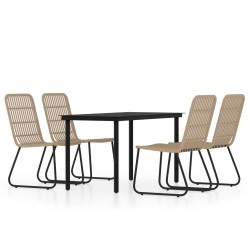 vidaXL Juego de comedor para jardín 5 piezas color roble