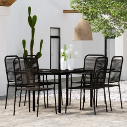vidaXL Juego de comedor de jardín 5 piezas negro