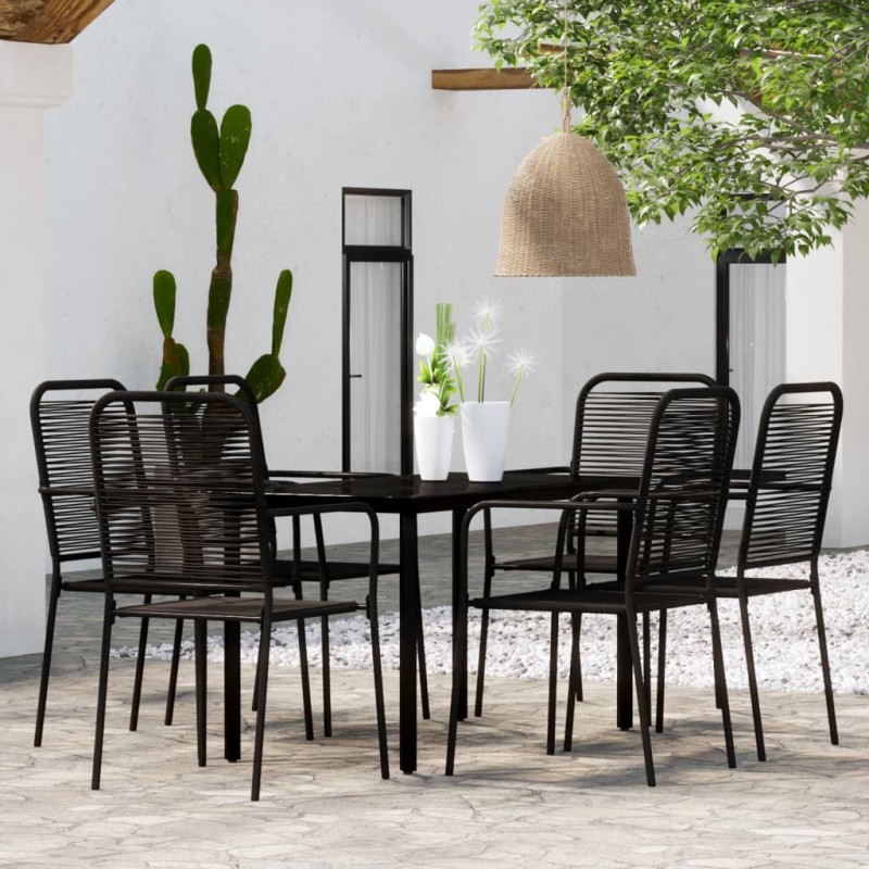 vidaXL Juego de comedor de jardín 5 piezas negro vidaXL Juego de comedor de jardín 5 piezas negro