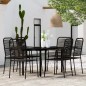 vidaXL Juego de comedor de jardín 5 piezas negro vidaXL Juego de comedor de jardín 5 piezas negro
