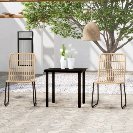 vidaXL Juego de comedor para jardín 3 piezas color roble