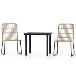vidaXL Juego de comedor para jardín 3 piezas color roble