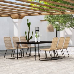 vidaXL Juego de comedor para jardín 7 piezas color roble