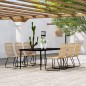 vidaXL Juego de comedor para jardín 7 piezas color roble