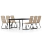 vidaXL Juego de comedor para jardín 7 piezas color roble