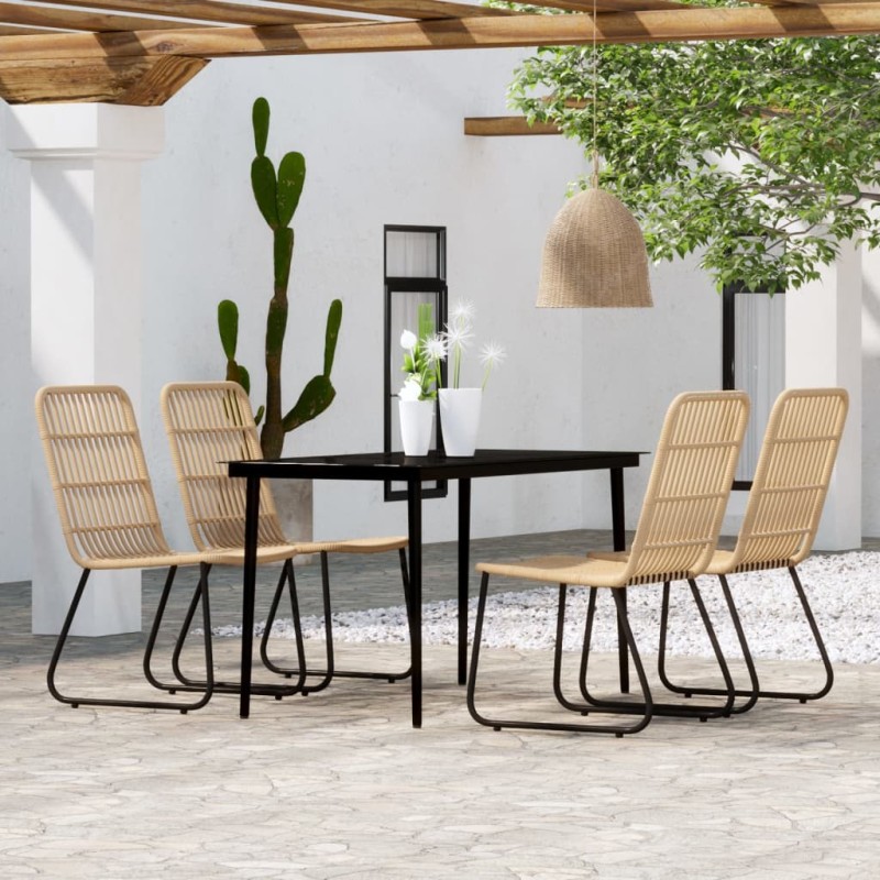 vidaXL Juego de comedor para jardín 5 piezas color roble vidaXL Juego de comedor para jardín 5 piezas color roble