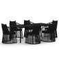 vidaXL Juego de comedor de jardín 7 piezas con cojines negro vidaXL Juego de comedor de jardín 7 piezas con cojines negro