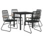 vidaXL Juego de comedor de jardín 5 piezas ratán PVC negro