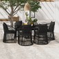 vidaXL Juego de comedor de jardín 7 piezas con cojines negro vidaXL Juego de comedor de jardín 7 piezas con cojines negro
