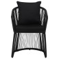 vidaXL Juego de comedor de jardín 7 piezas con cojines negro vidaXL Juego de comedor de jardín 7 piezas con cojines negro