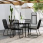 vidaXL Juego de comedor de jardín 5 piezas negro vidaXL Juego de comedor de jardín 5 piezas negro