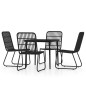 vidaXL Juego de comedor de jardín 5 piezas negro vidaXL Juego de comedor de jardín 5 piezas negro