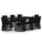 vidaXL Juego de comedor de jardín 9 piezas con cojines negro vidaXL Juego de comedor de jardín 9 piezas con cojines negro