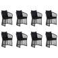 vidaXL Juego de comedor de jardín 9 piezas con cojines negro vidaXL Juego de comedor de jardín 9 piezas con cojines negro