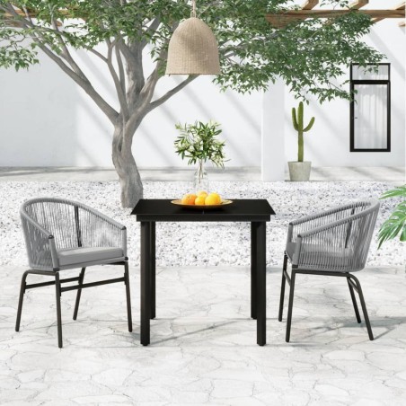 vidaXL Juego de comedor de jardín 3 piezas gris