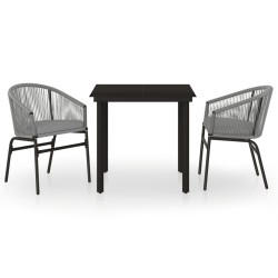 vidaXL Juego de comedor de jardín 3 piezas gris