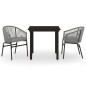 vidaXL Juego de comedor de jardín 3 piezas gris vidaXL Juego de comedor de jardín 3 piezas gris
