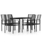 vidaXL Juego de comedor para jardín 7 piezas negro vidaXL Juego de comedor para jardín 7 piezas negro