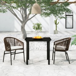 vidaXL Juego de comedor de jardín 3 piezas marrón