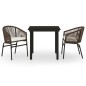 vidaXL Juego de comedor de jardín 3 piezas marrón vidaXL Juego de comedor de jardín 3 piezas marrón