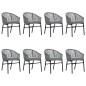 vidaXL Juego de comedor de jardín 9 piezas ratán sintético gris vidaXL Juego de comedor de jardín 9 piezas ratán sintético gris
