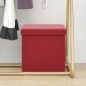 vidaXL Taburete con almacenaje plegable rojo vino tinto PVC vidaXL Taburete con almacenaje plegable rojo vino tinto PVC