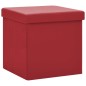 vidaXL Taburete con almacenaje plegable rojo vino tinto PVC vidaXL Taburete con almacenaje plegable rojo vino tinto PVC